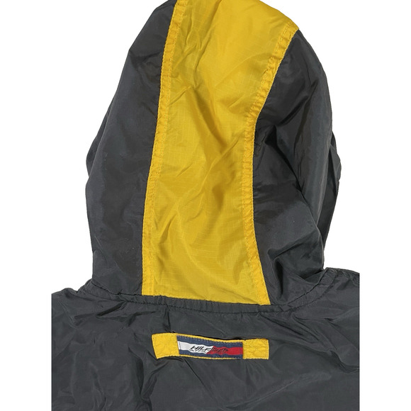 VTG 90s Tommy Hilfiger Athletics Mens M Black Hooded Anorak Pullover Y2k Jacket - Picture 5 of 9